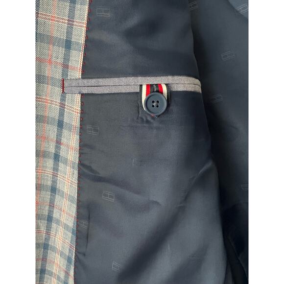 Tommy Hilfiger Men's Modern-Fit Blue & Pink Checked Sport Coat • Men’s 44L - Picture 14 of 16